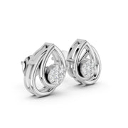 Silver Spiral Spark Earrings